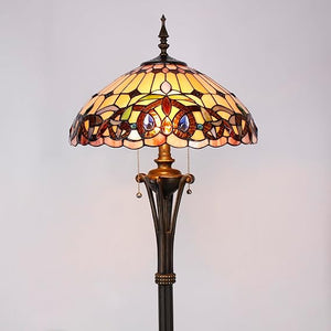 Tiffany Stained Glass Floor Lamp, 16"W x 70"H