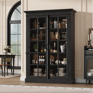 65" Tall Display Cabinet with Glass Door & Adjustable Shelves