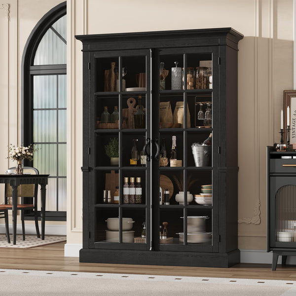 65" Tall Display Cabinet with Glass Door & Adjustable Shelves
