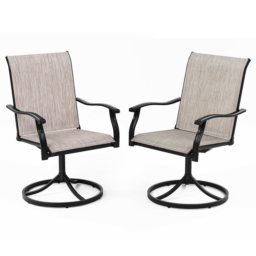 Outdoor Swivel Patio Dining Chair with 360° Rotation & Rocking – Set of 2