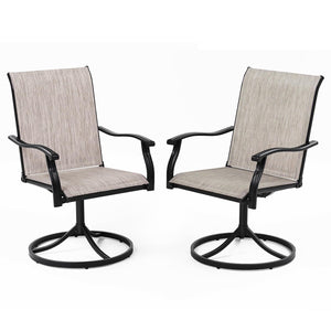 Outdoor Swivel Patio Dining Chair with 360° Rotation & Rocking – Set of 2