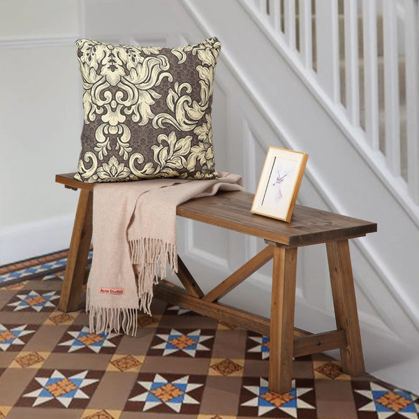 Farmhouse Wood Bench – Solid Wood Entryway & Dining Bench