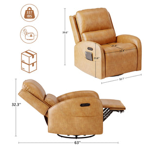 Power Recliner Chair with Headrest, Lumbar Support & Charging Ports