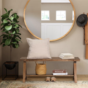 Farmhouse Wood Bench – Rustic Indoor Entryway Bench