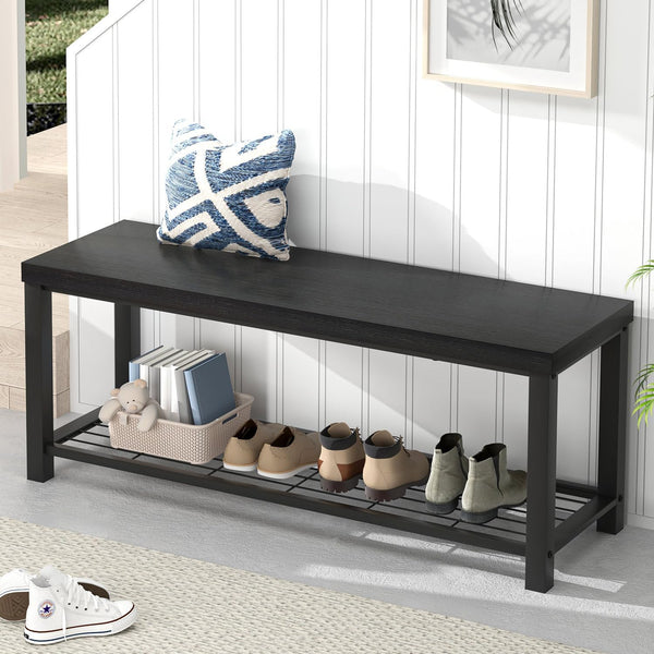 Entryway Storage Bench with Shoe Rack – 2-Tier & 3-Tier