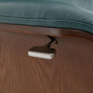 Top Grain Leather Reclining Swivel Chair with Ottoman