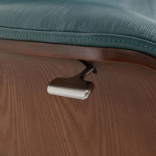 Top Grain Leather Reclining Swivel Chair with Ottoman