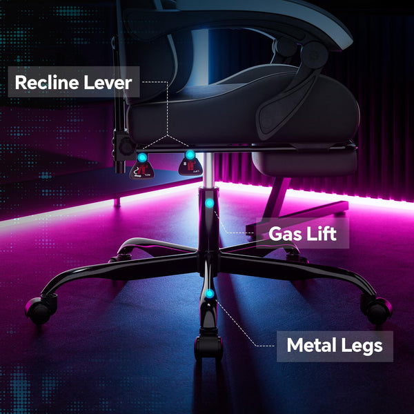 Ergonomic Gaming Chair with Footrest & Lumbar Support