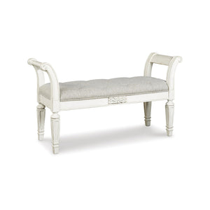 Tufted Accent Bench with Scrolled Arms