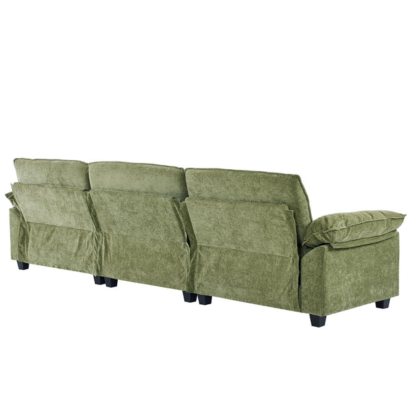 Modular Chenille Sectional Sofa with Ottoman
