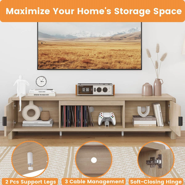 63-Inch Fluted-Door TV Stand & Entertainment Center