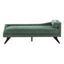 Mid-Century Chaise Lounge Sofa with Rolled Accent Pillow