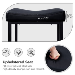 Counter Height Bar Stools with PU Leather Saddle Seat — Set of 2, 3, or 4