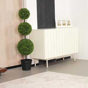 4FT Triple Ball Boxwood Topiary Set of 2
