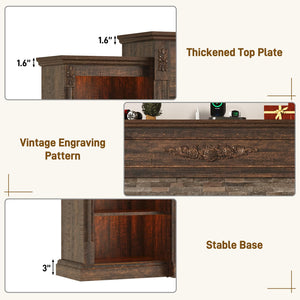 85" Farmhouse TV Stand with 36" Electric Fireplace – Fits TVs Up to 95"