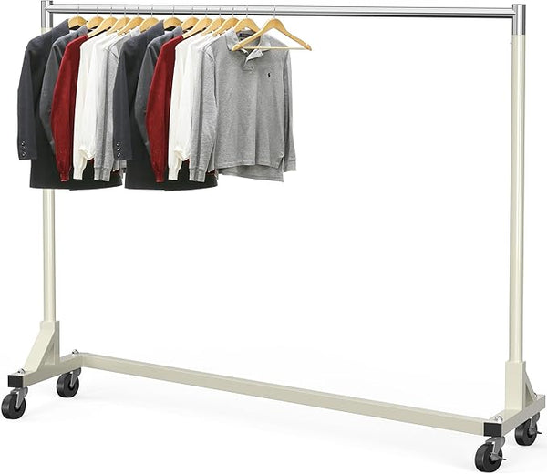 Industrial Z-Base Garment Rack, 500 lb Capacity, 63" Bar