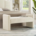 Upholstered Boucle Teddy Bench with Armrests