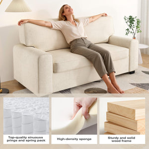 69.6" Modern Chenille Loveseat Sofa with Solid Wood Frame
