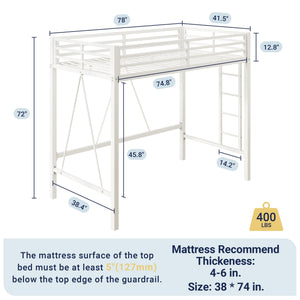 Twin Metal Loft Bed