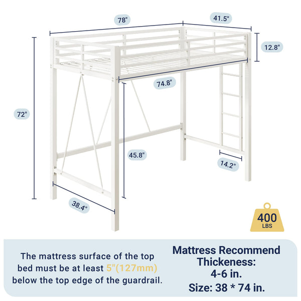 Twin Metal Loft Bed