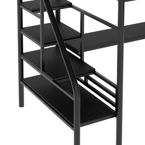 Twin Metal Loft Bed with Desk