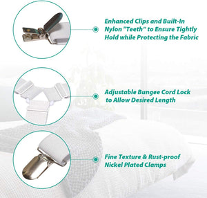 Triangle Bed Sheet Fasteners Adjustable Elastic Mattress Straps Clips