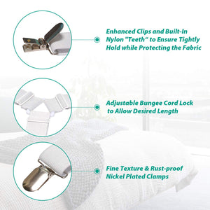 Triangle Bed Sheet Fasteners Adjustable Elastic Mattress Straps Clips