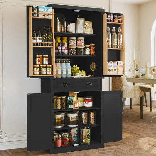 72" Tall Pantry Storage Cabinet with Drawer