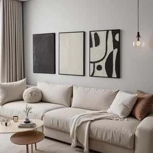 Framed Abstract Wall Art Set – 3 Piece Canvas Prints