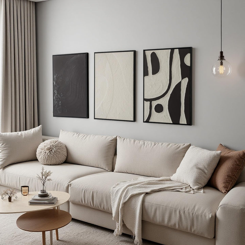 Framed Abstract Wall Art Set – 3 Piece Canvas Prints