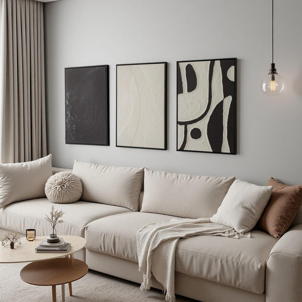 Framed Abstract Wall Art Set – 3 Piece Canvas Prints