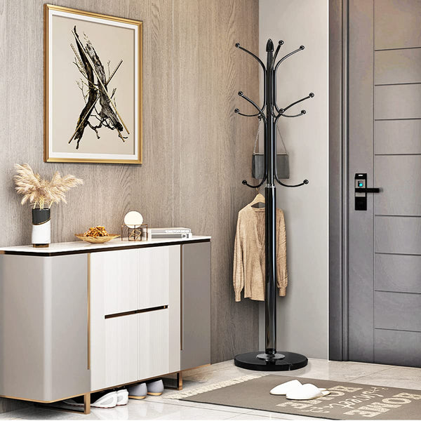 Metal Coat Rack Stand with Marble Base