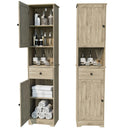 Tall Storage Cabinet with 2 Doors, 2 Drawers & Adjustable Shelves