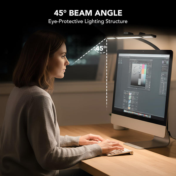 LED Desk Lamp – Triple Light Bar, Gooseneck, Dimmable, CRI 90+