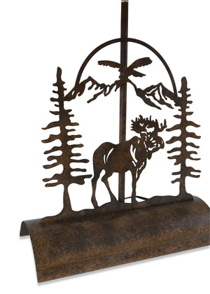 Rustic Moose Table Lamp with Inline Dimmer – Steel Patina Finish, 26"H