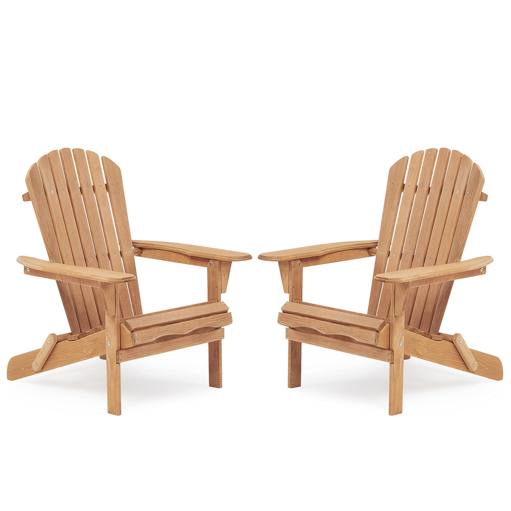 Folding Solid Wood Adirondack Chair with Pre-Assembled Backrest