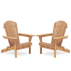 Folding Solid Wood Adirondack Chair with Pre-Assembled Backrest