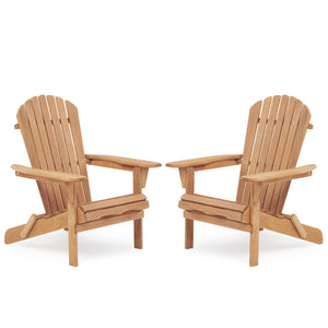Folding Solid Wood Adirondack Chair with Pre-Assembled Backrest