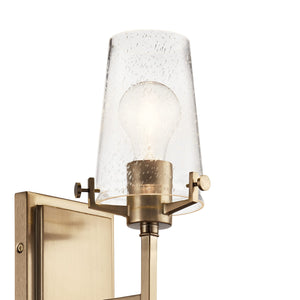 1-Light Wall Sconce with Clear Seeded Glass – Champagne Bronze