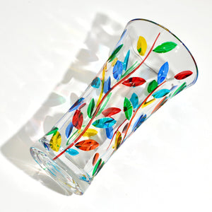 Hand-Painted Italian Crystal Flower Vase