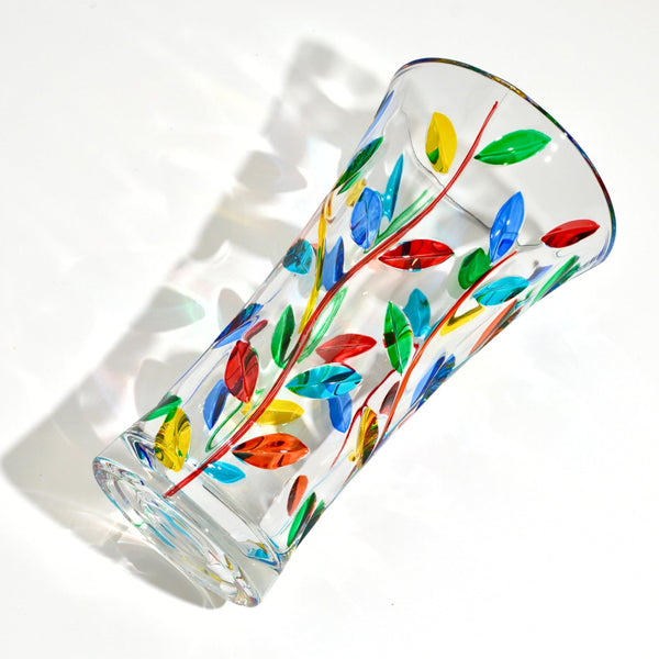 Hand-Painted Italian Crystal Flower Vase