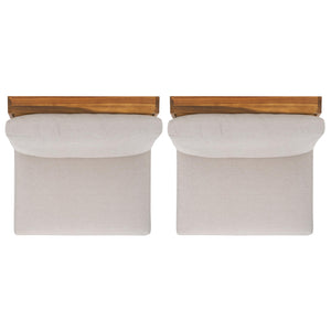 Acacia Wood Outdoor Lounge Chair Set of 2 with Cushions
