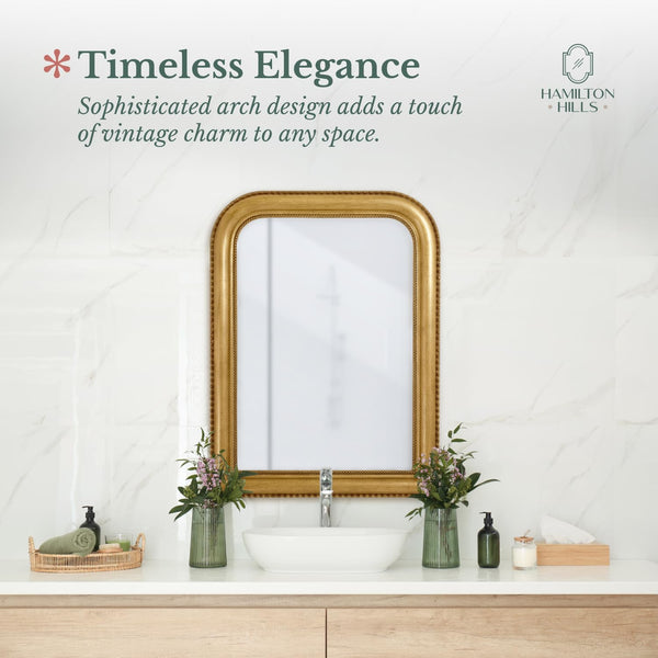 Antique Gold Framed Beveled Wall Mirror