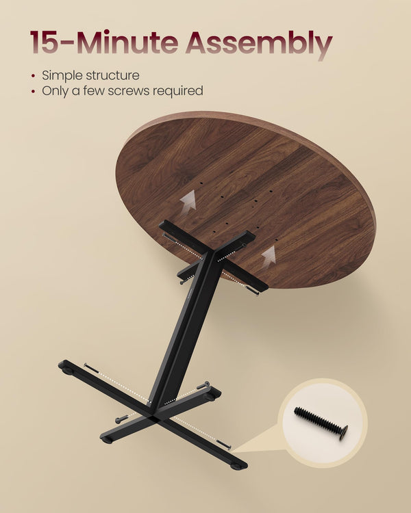 Round Dining Table Set with 2 Upholstered Chairs
