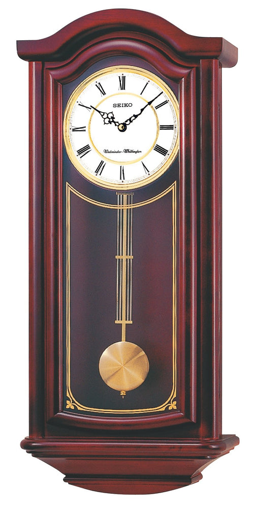 Mahogany Pendulum Wall Clock with Westminster Chime