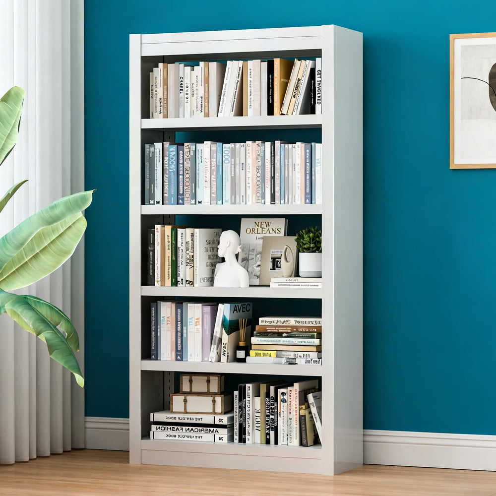 5-Tier Adjustable Metal Bookshelf