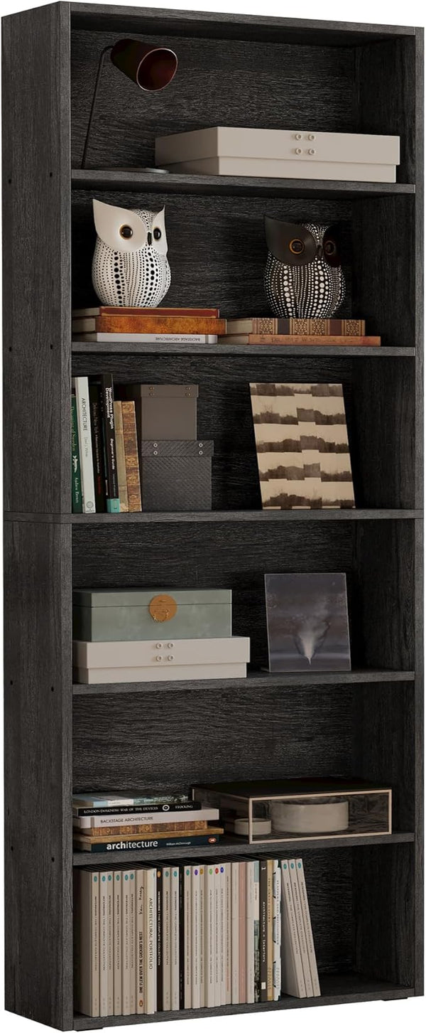 6-Tier Bookcase with Display Storage Shelves, 70" Tall