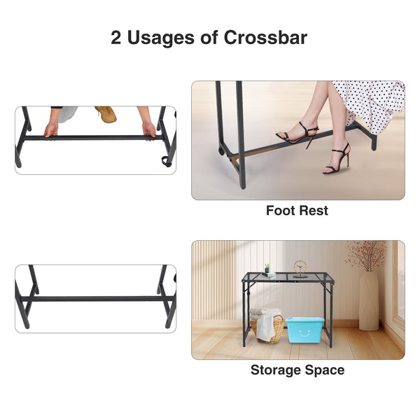 Folding Outdoor Bar Table with Waterproof Mesh Top