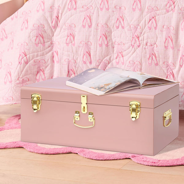 Metal Storage Trunk Set with Locking Clasps