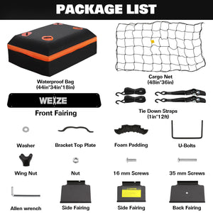 Adjustable Roof Cargo Basket with Bag, Net & Straps – Steel Rack for SUV, 200 lb Capacity
